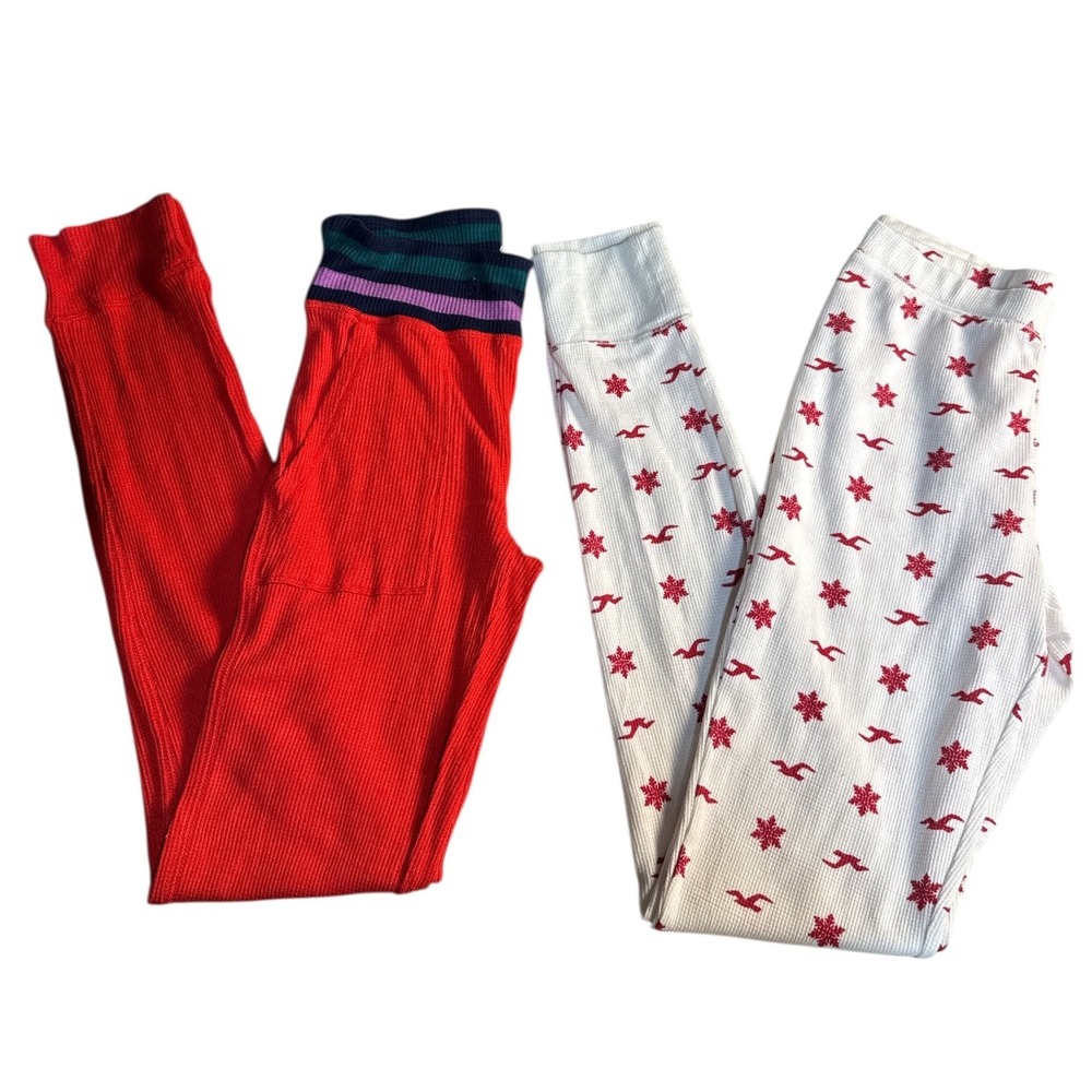 Hollister & Aerie 2Pc Ladiesโ Sleepwear Pajama Pants Size Small Waistband Set